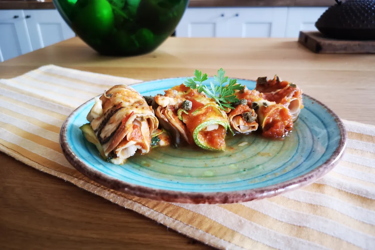 canelones de calabacín rellenos